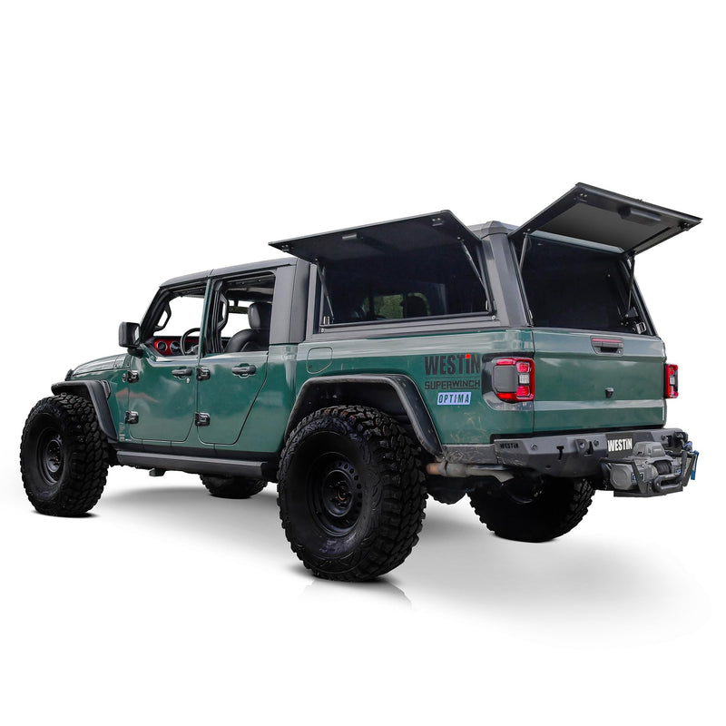 EXP Truck Cap Westin 16-14265 with Solid Front Glass fits 2024-2025 Gladiator Matte Black
