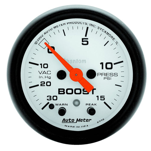 Auto Meter Phantom 5776 Electric Boost/Vacuum Gauge,2.3125 in.