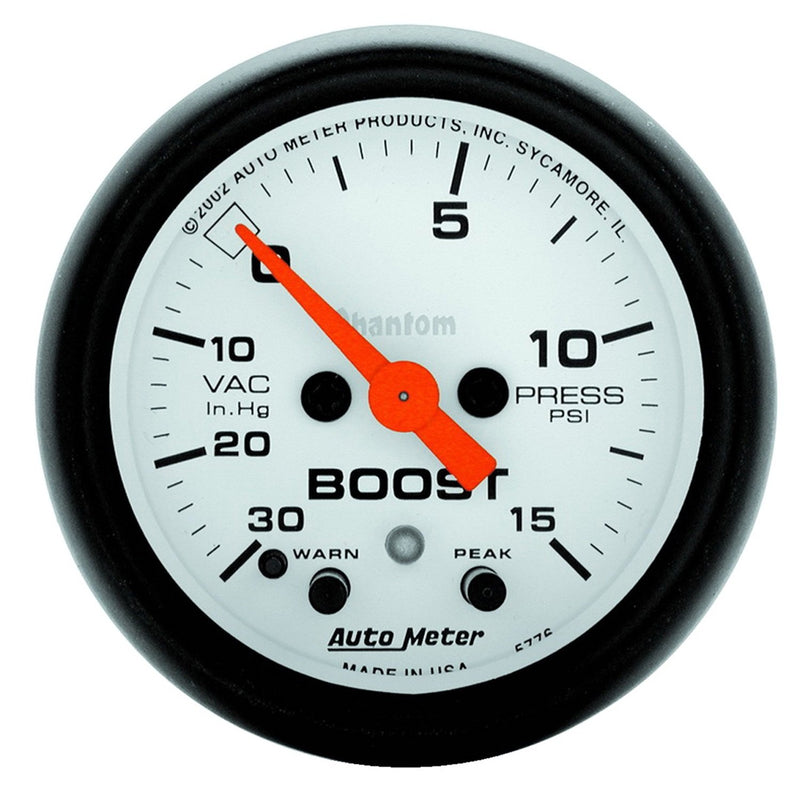 Auto Meter Phantom 5776 Electric Boost/Vacuum Gauge,2.3125 in.