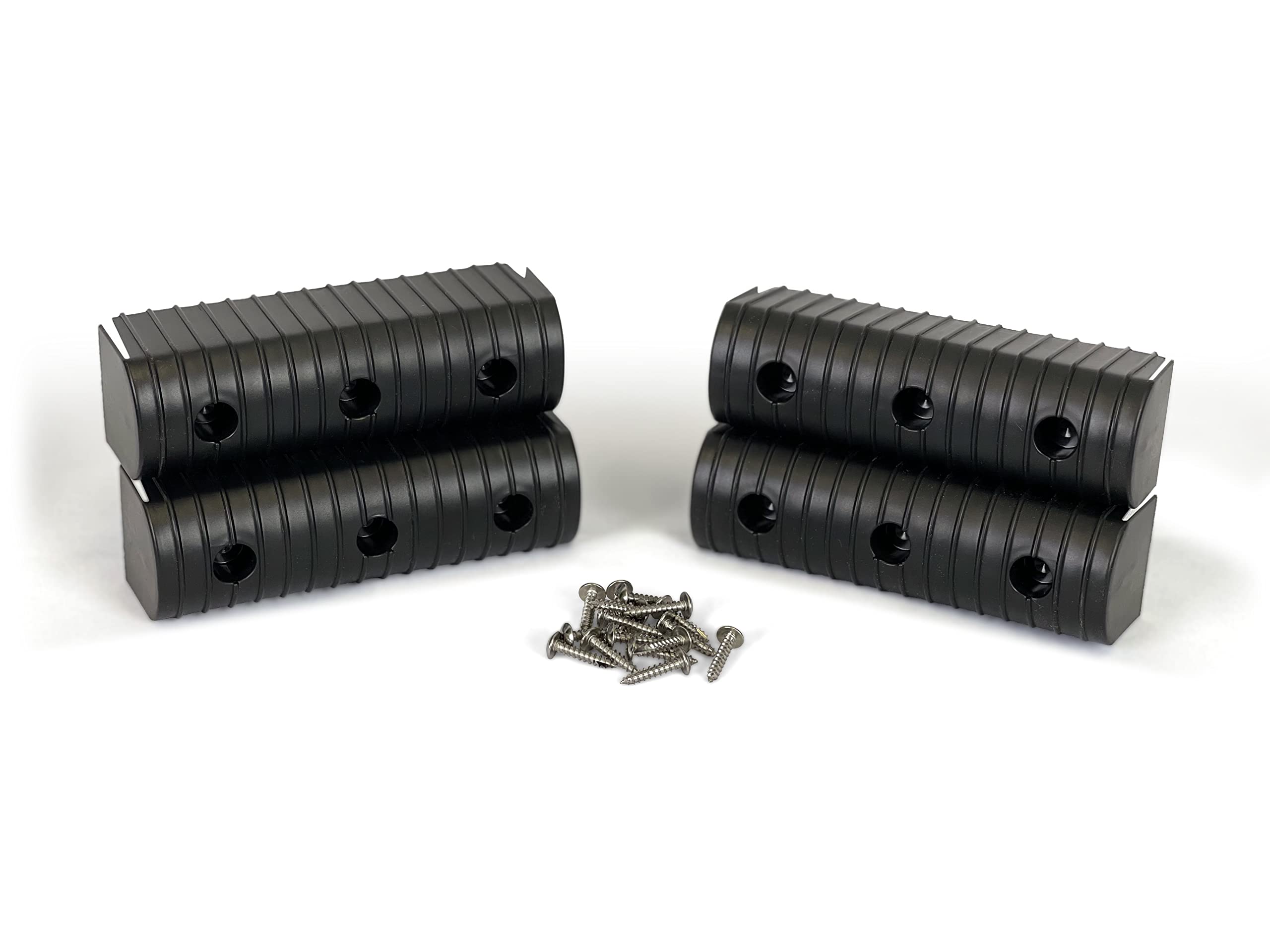 Bunk Wrap Caliber Endcaps 23053-BK, 4-Pack of 2 x 6" Endcaps with Hardware, Black