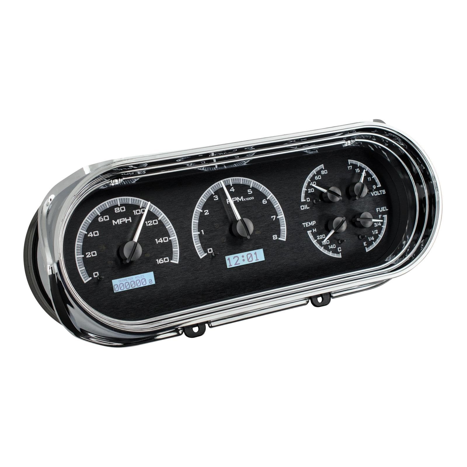 Dakota Digital 63 64 Chevy Nova Analog Dash Gauges White Black Alloy VHX-63C-NOV-K-W