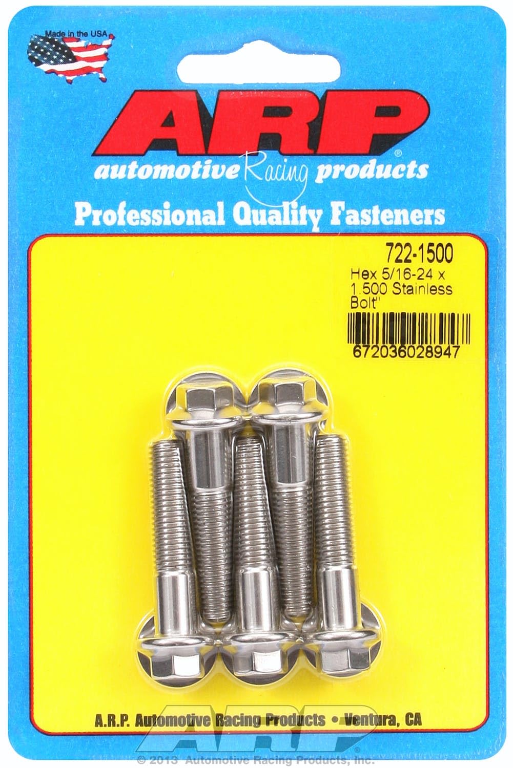 Hex Bolt ARP (722-1500), Stainless Steel