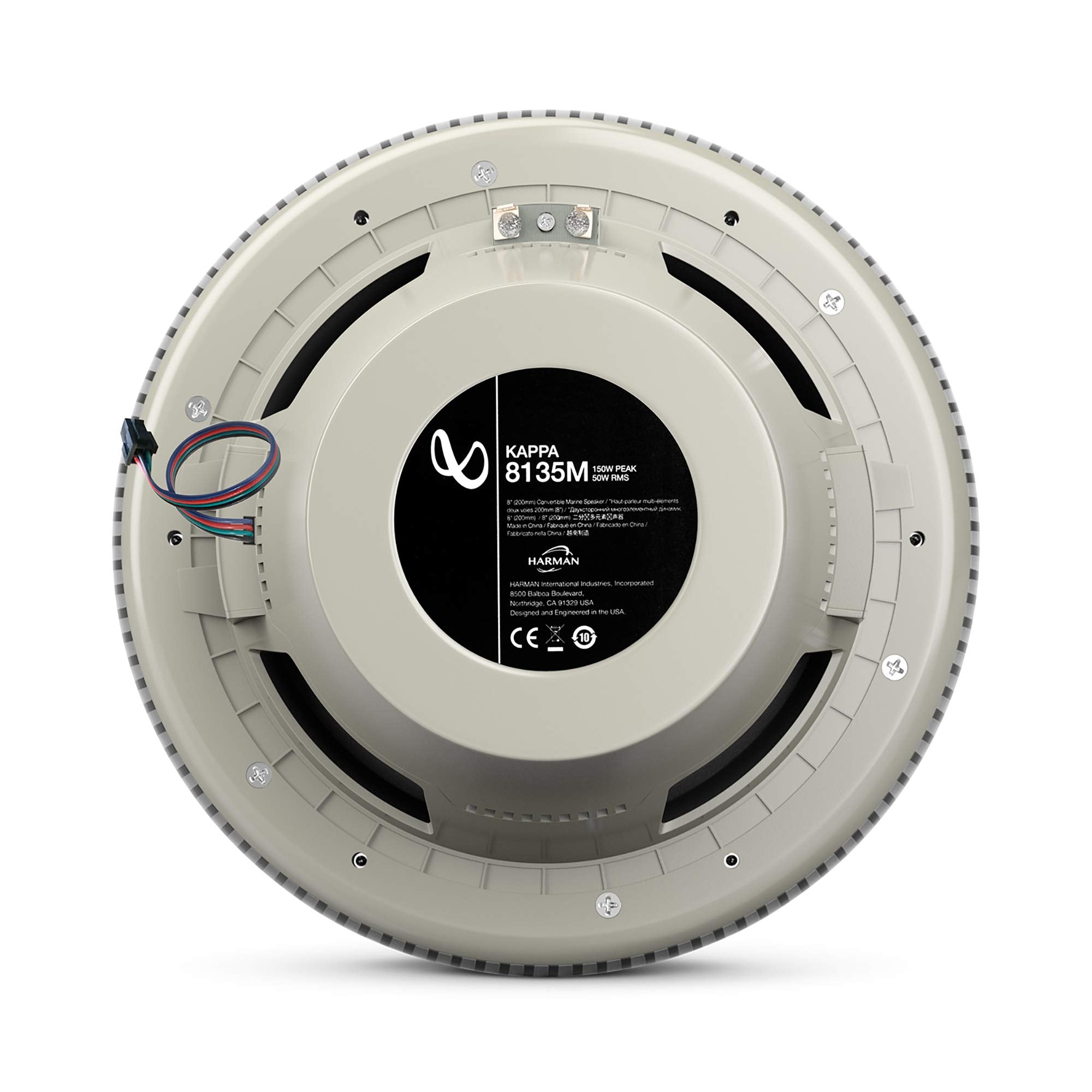 Kappa Marine Infinity KAPPA8135M Titanium 8" Premium 3-Way RGB LED Convertible Speakers