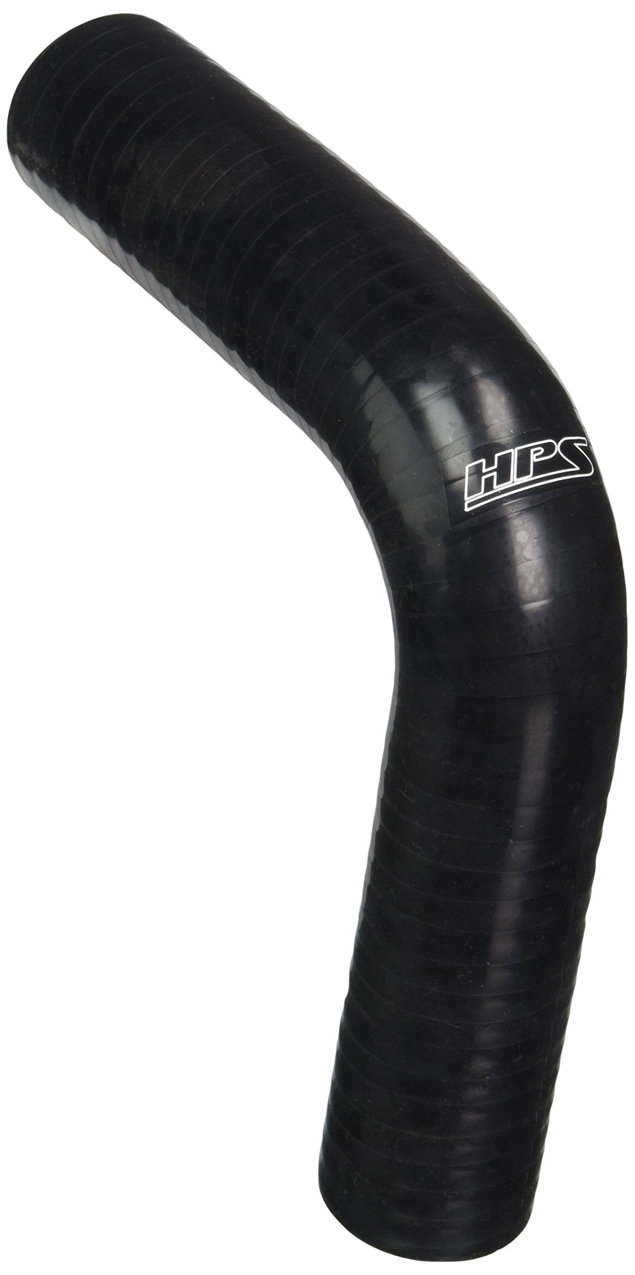 HPS Silicone High Temperature 90 degree HTSEC90-118-BLK 4-ply Reinforced Coupler Hose, 75 PSI Maximum Pressure, 4" Leg Length on each side, 1-1/5" ID, Black
