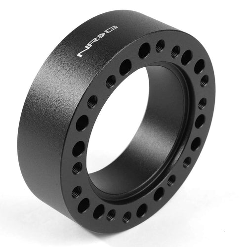 NRG Innovations Universal Steering Wheel 1" Spacer, 6061 Aluminum Hub Extension Spacer w/Horn Space, 6x70mm and 6x74mm Bolt Patterns, Black, NRG-SRK-510BK