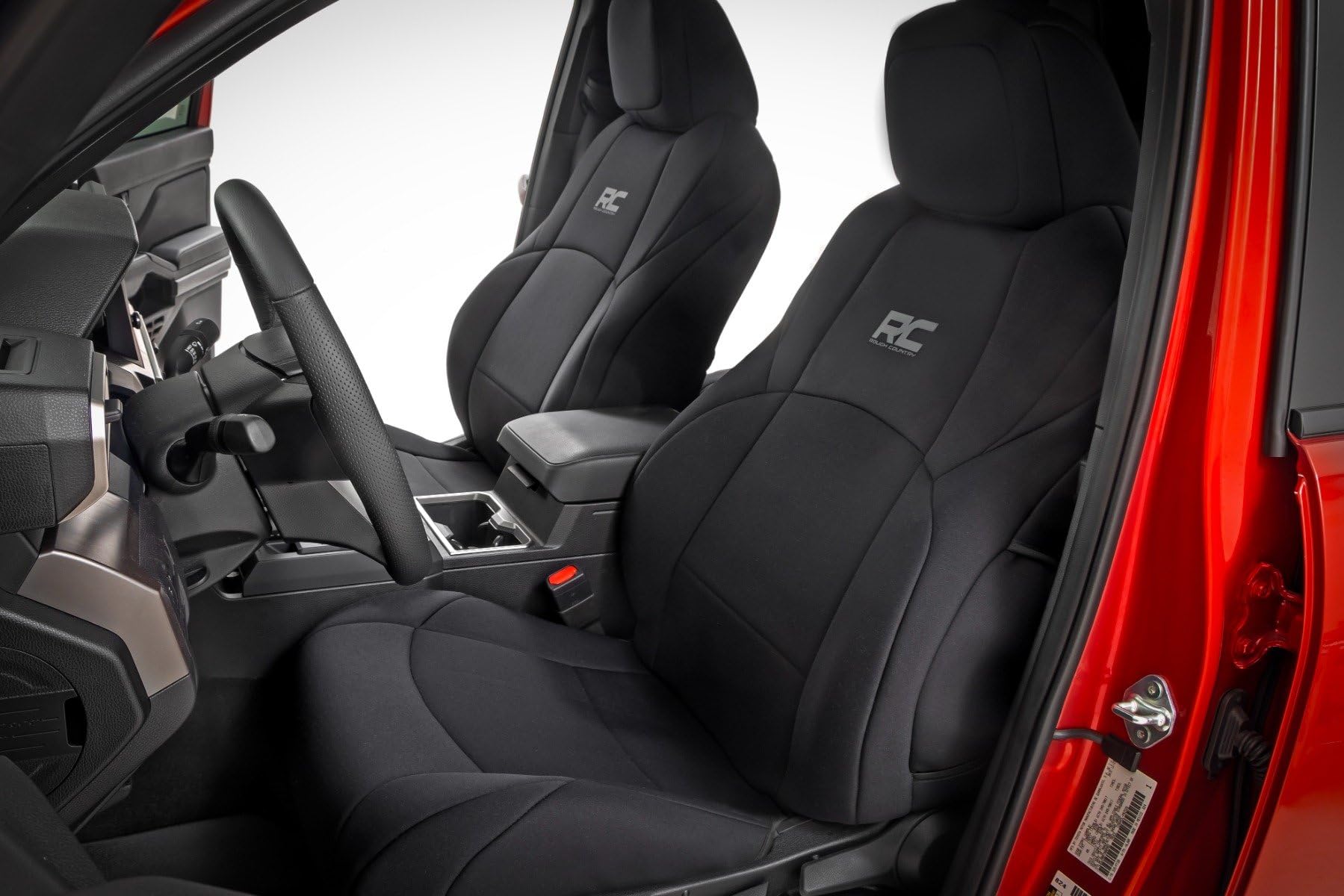 Rough Country Neoprene Seat Covers for Tacoma Toyota (2024-2025) Double Cab - Waterproof & UV Resistant, Foam Padded, Front & Rear Seat Cover Set