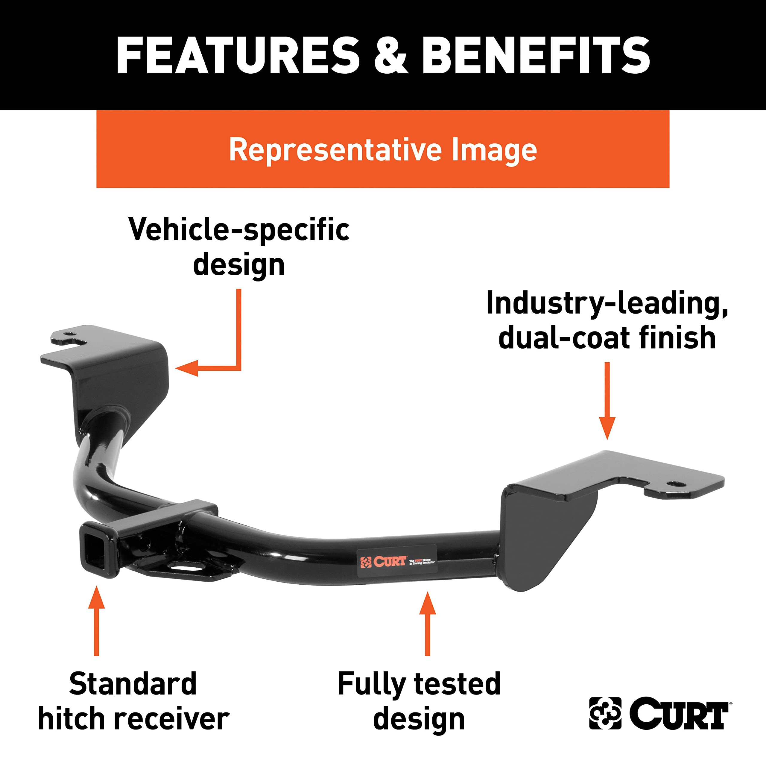 CURT Class 1 Trailer Hitch with Ball Mount, 1-1/4-In Receiver, Fits Nissan Leaf Select