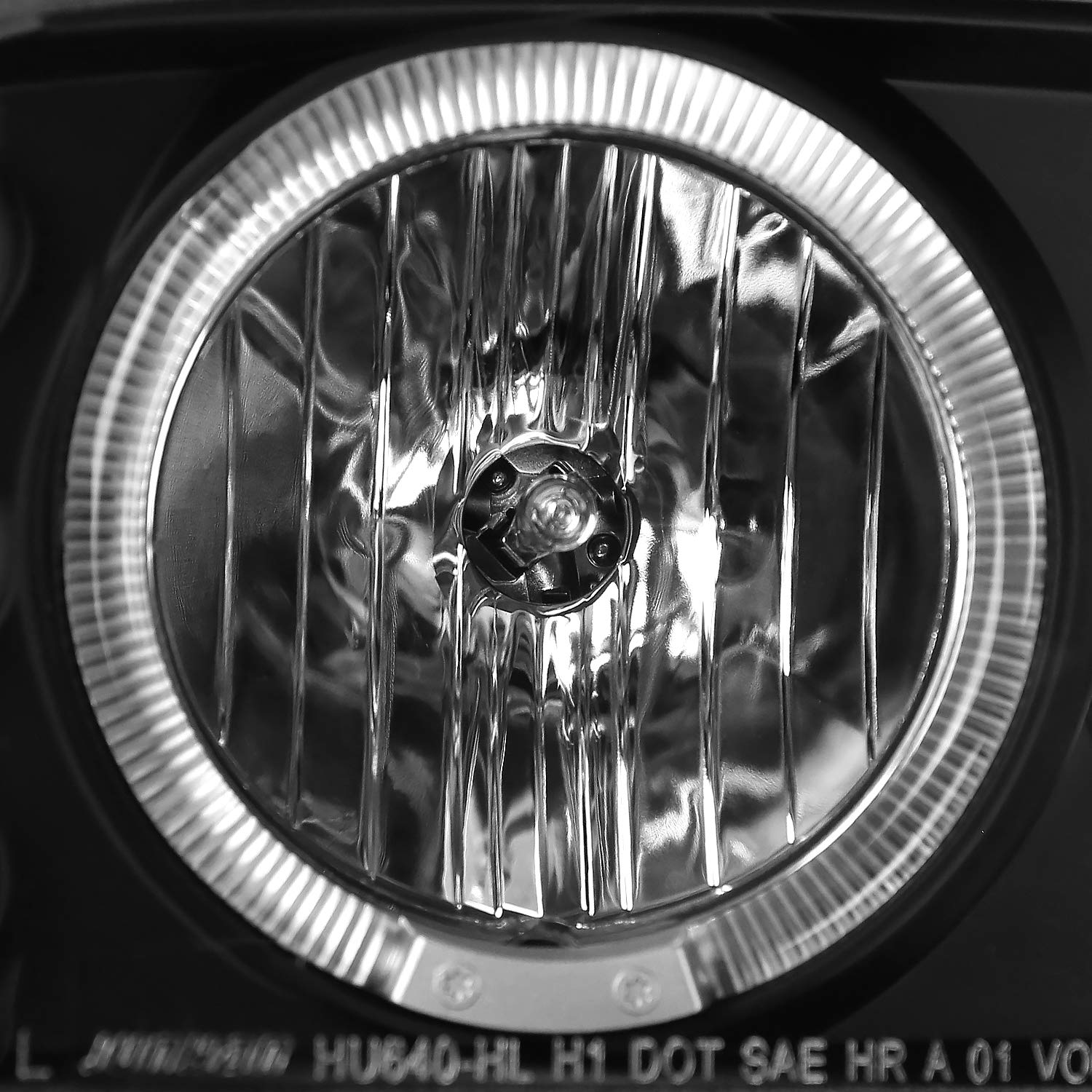 Spec-D Tuning Clear Lens Black Housing LED Halo Projector Headlights + Bumper Lights Compatible with 1999-2006 GMC Sierra 1500/2500/3500, Left + Right Pair Headlamps Assembly