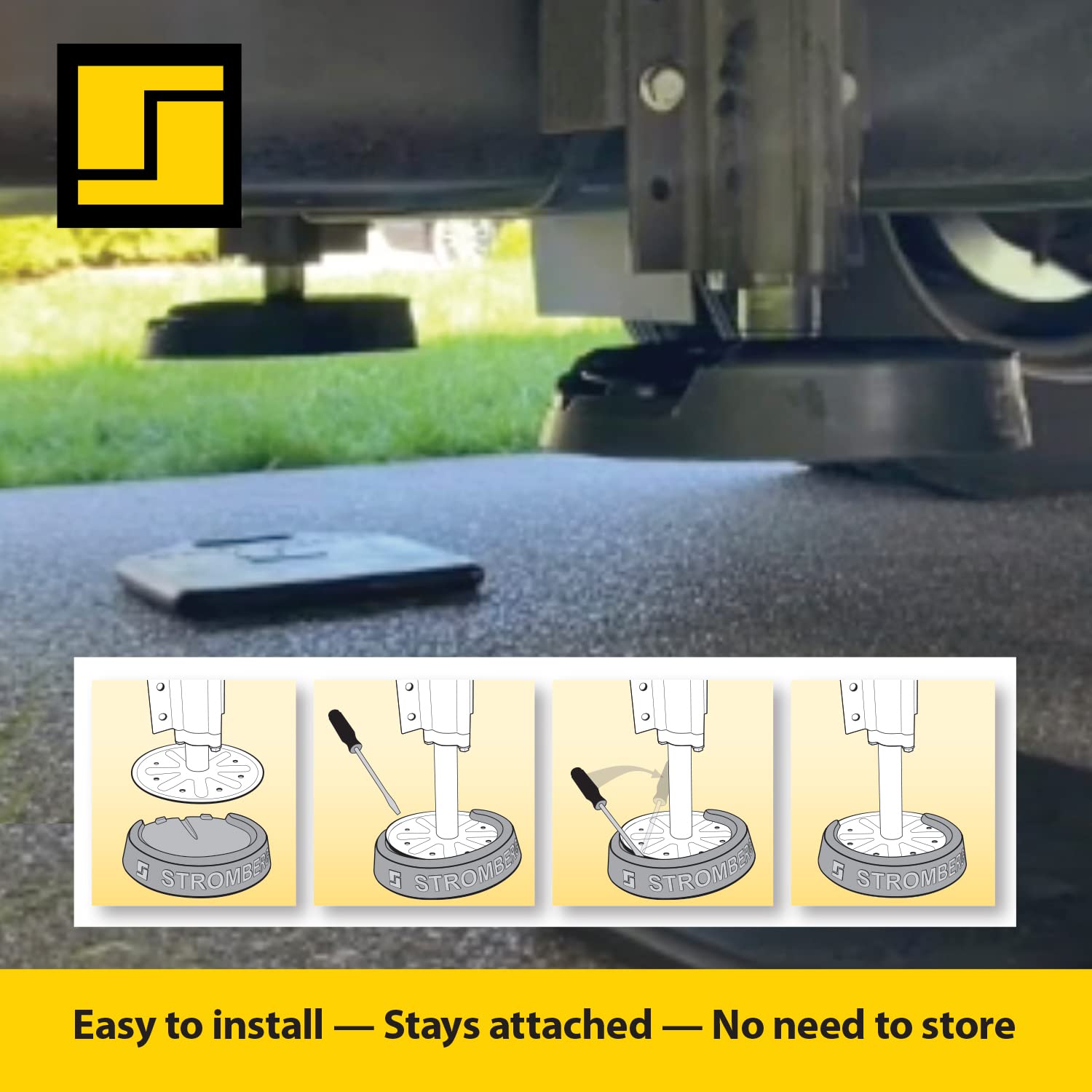 Stromberg Carlson Leveling Jack Pads RV - Durable Rubber Blocks for Leveling, Anti-Slip Jack Pads for RVs and Campers, Protects Against Rust Stains, Non-Slip Design, 10 Inch Round Foot Pads, 1 Pack