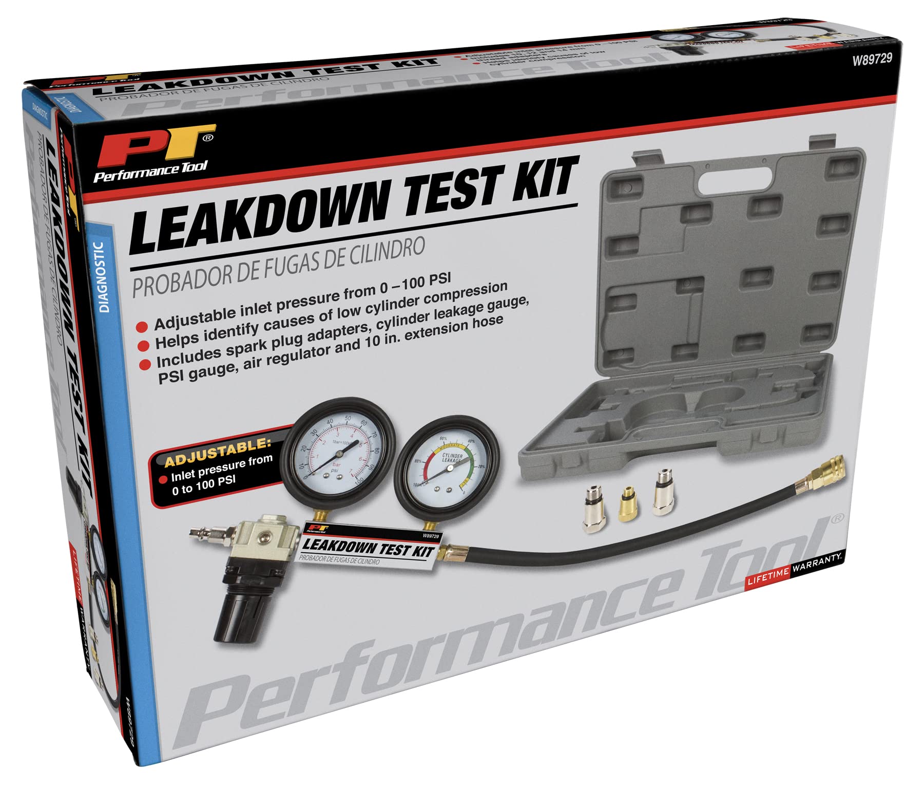 Leak-Down Test Kit Performance Tool W89729 (Not a compression Tester), black