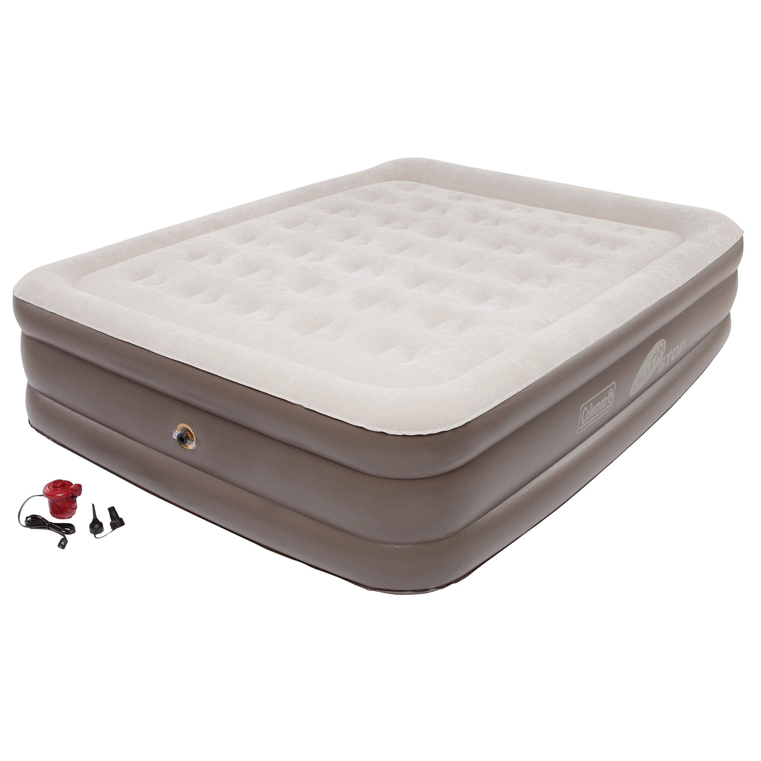 Coleman PillowStop SupportRest Plus Double-High Airbed, Built-in 120V Pump, Secure Pillow, Suitable for Camping & Home Use