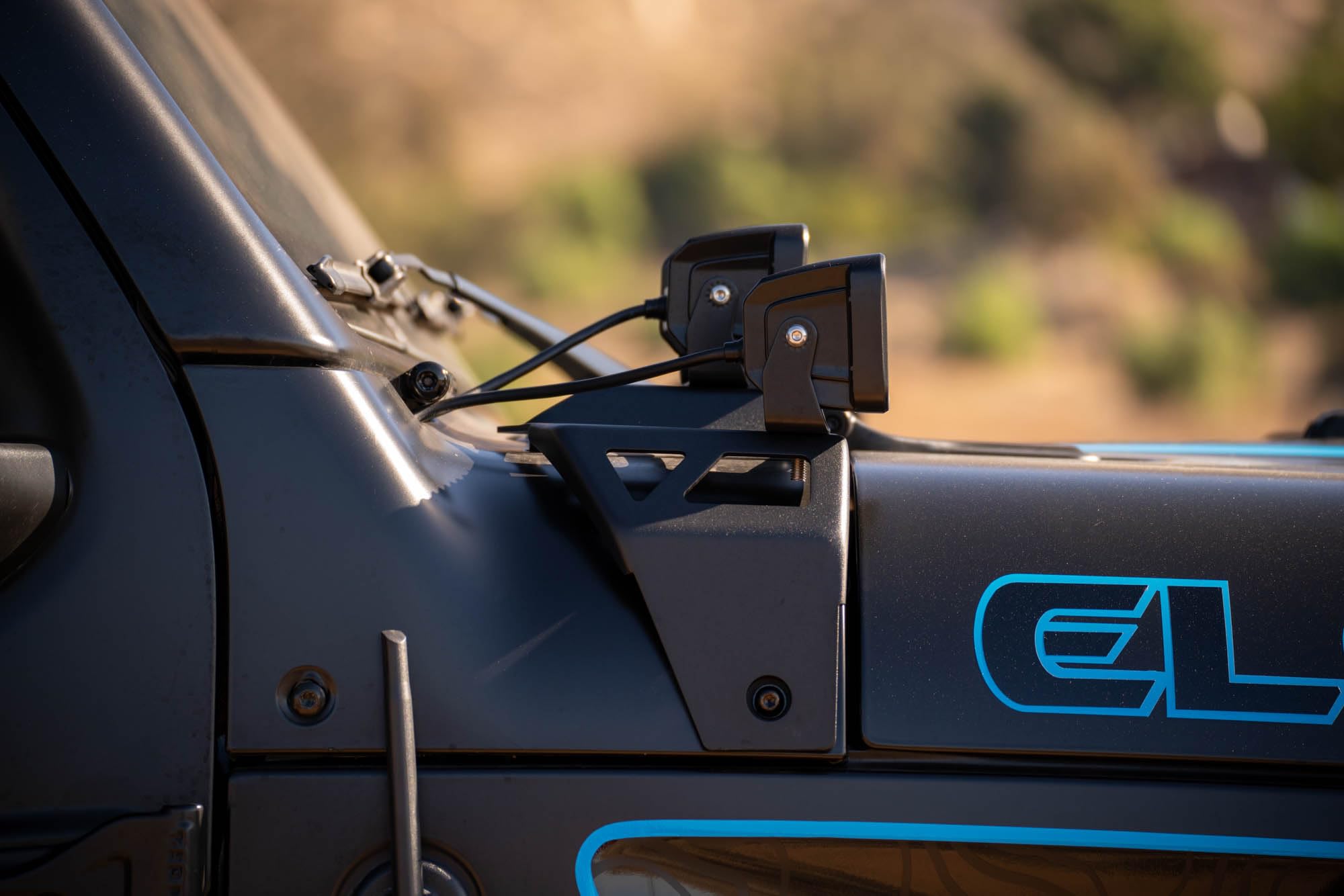 Dual Pod Light Mounts for The 2021-2025 Jeep Wrangler JL 4xe | Mounts (2) 3” Light Pods at The A-Pillar on Each Side | DV8 Offroad