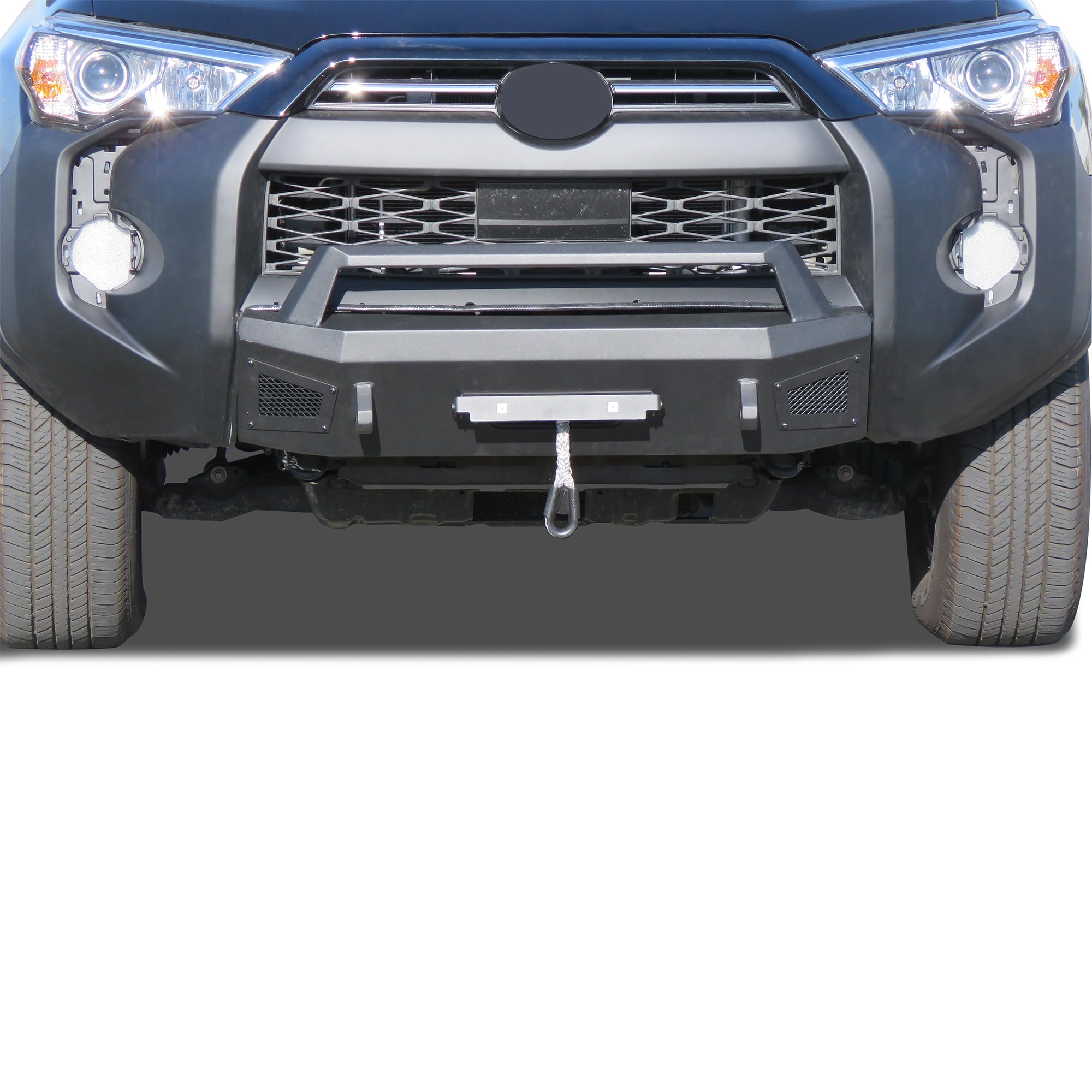 Heavy Duty Black Horse Armour III Front Winch Bumper Textured Black Compatible with 2014-2024 Toyota 4Runner(Excl. Limited, Nightshade Edition and 22-24 TRD Sport)-AR3HD60NL