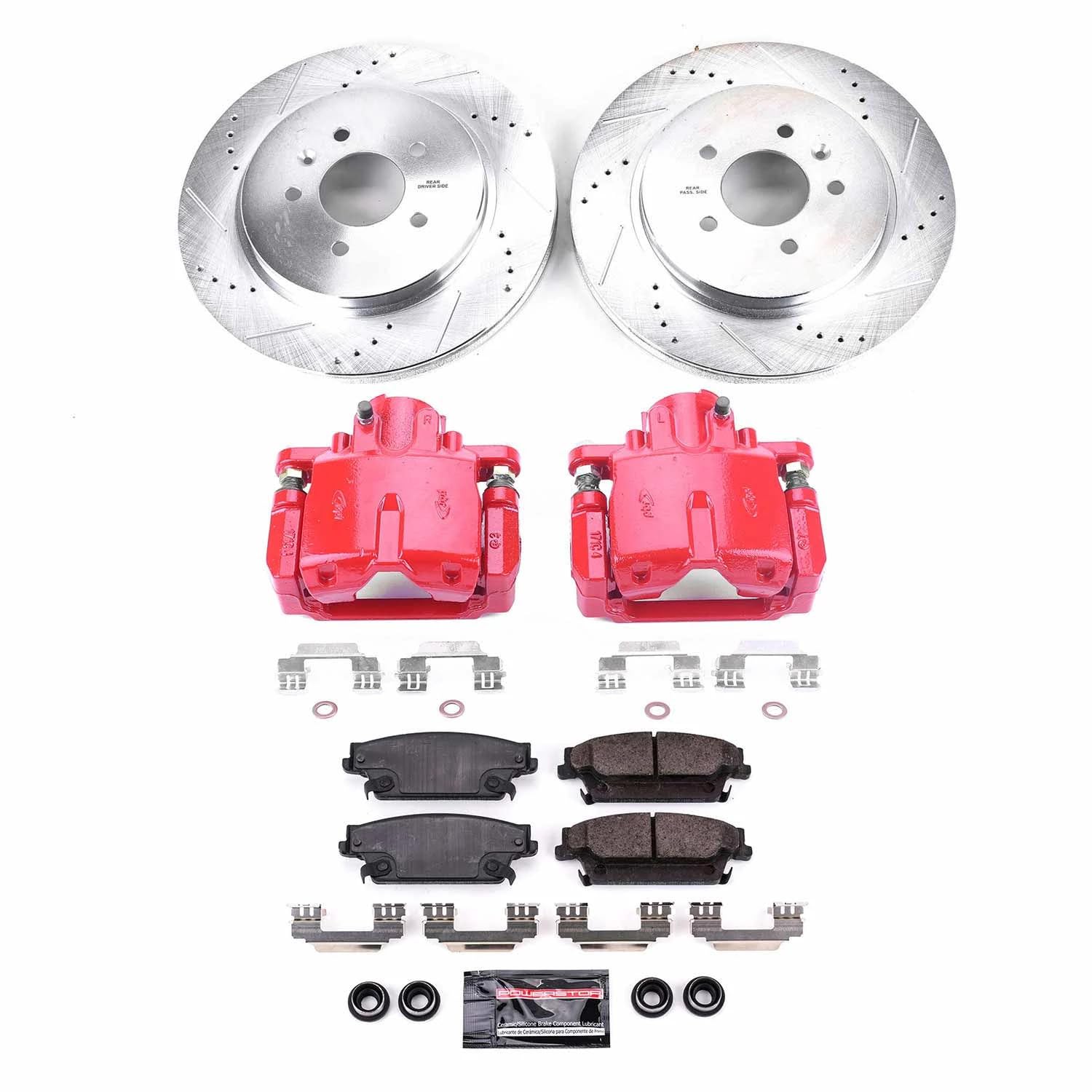 Power Stop Rear Z23 Evolution Sport Brake Upgrade Kit with Powder Coated Calipers For Cadillac CTS 2006-2007, Cadillac STS 2005-2011 [Model Specific]