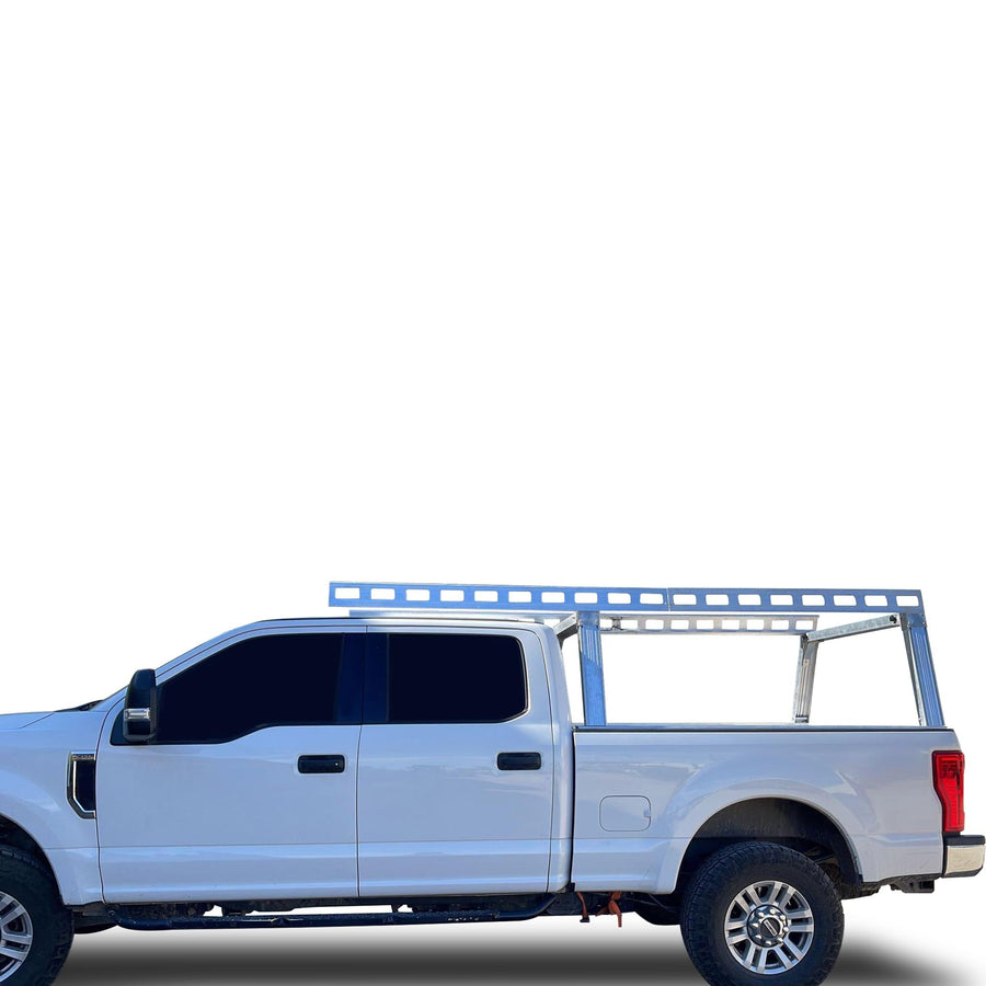 Heavy Duty Black Horse Ladder Rack Over Cab System 5.5' Bed Silver Aluminum Compatible with All 3/4-ton Trucks with 5.5ft to 5.7ft Bed Length Not Compatible with tonneau covers-CSFRHD55