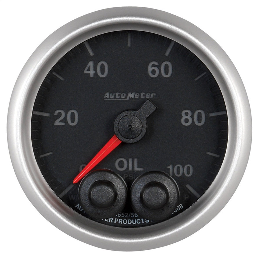 Gauge, AutoMeter 5652-05702-A, Oil Press, 2 1/16", 100Psi, Steper Motor W/Peak & Wrn, Elite, 4An Sensor