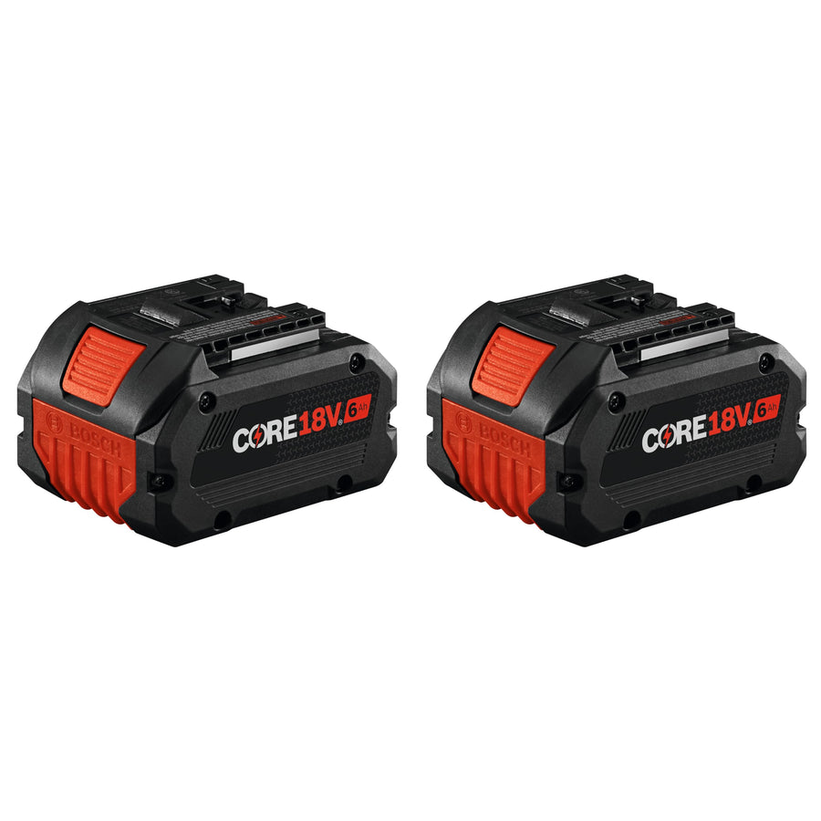 BOSCH 18V GBA18V60-2PK CORE18V® Lithium-Ion 6 Ah High Power Battery, 2-Pack
