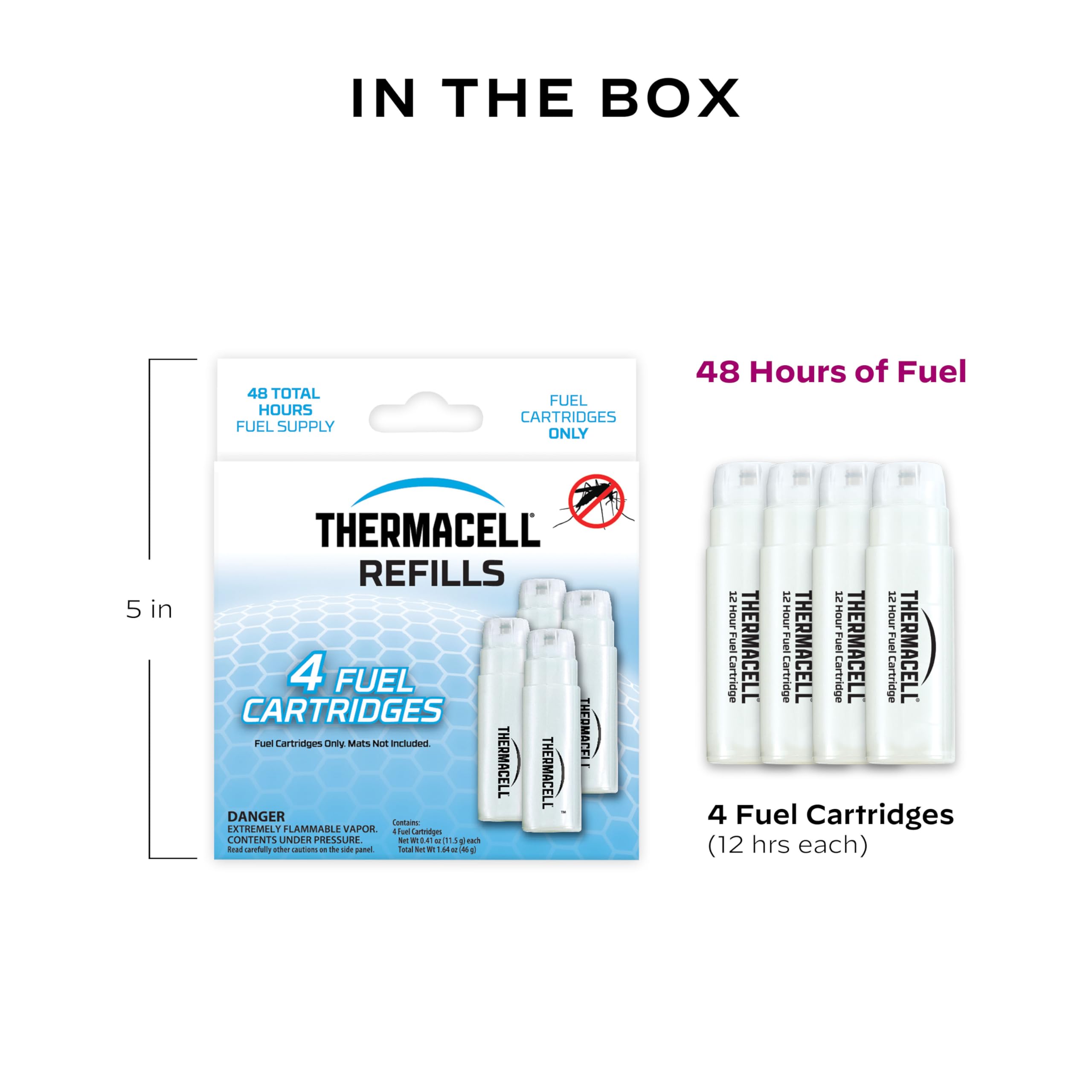 Mosquito Repellent Thermacell Refills; Compatible with Any Fuel-Powered Repeller Thermacell; Highly Effective, Long Lasting, No Spray or Mess; 15 Foot Zone of Protection Mosquito
