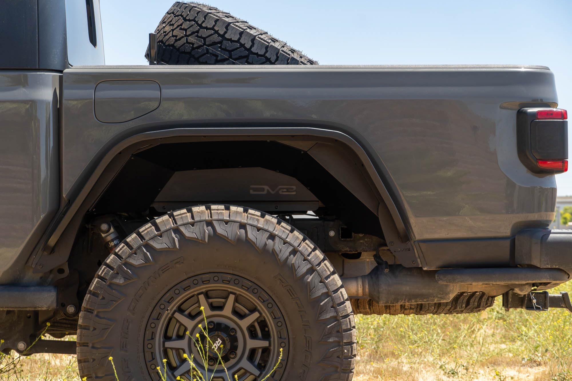 Rear Inner Fenders DV8 for 2020-2025 Jeep Gladiator JT | Protects Vital Components Near Rear Fender Compartment | Durable Lightweight Aluminum Construction | Bolt-On Installation | Powder Coated