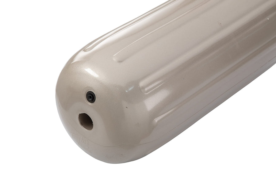 Taylor Made Inflatable Boat Fender Big B, Aurora Gold (12" x 34") End-to-End Line Passage Fits 5/8" Rope, Hangs Horizontally or Vertically, Ribbed, Needle Valve, Marine-Grade Vinyl - 601034