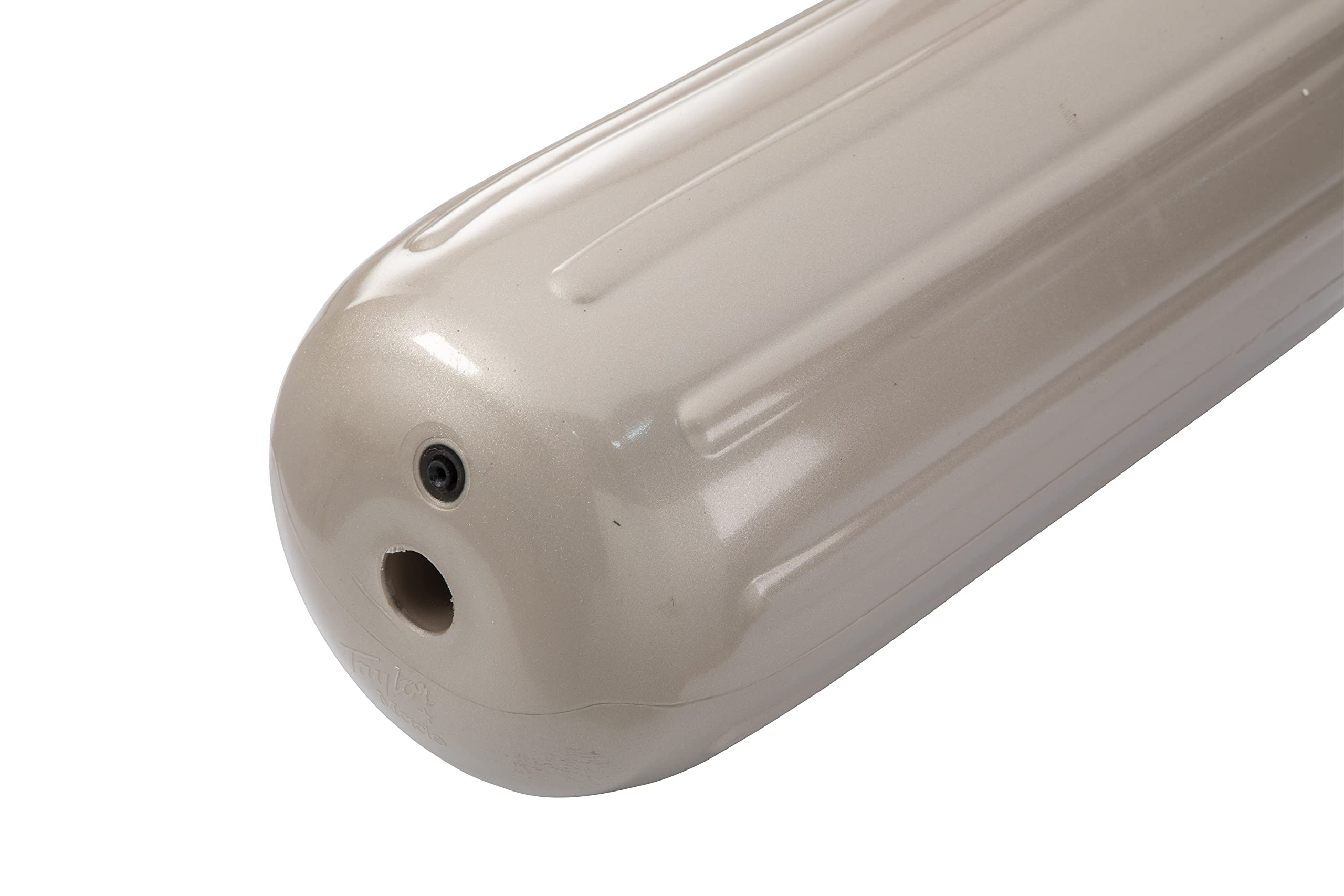 Taylor Made Inflatable Boat Fender Big B, Aurora Gold (10" x 26") End-to-End Line Passage Fits 5/8" Rope, Hangs Horizontally or Vertically, Ribbed, Needle Valve, Marine-Grade Vinyl - 601032