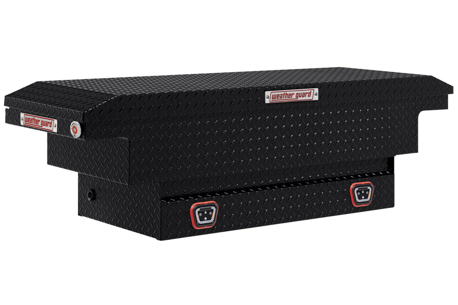 Weather Guard Saddle Box Model 131-5-04, Aluminum, Mid-Size Low Profile, Gloss Black, 8.0 cu ft
