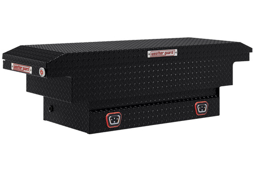 Weather Guard Saddle Box Model 131-5-04, Aluminum, Mid-Size Low Profile, Gloss Black, 8.0 cu ft