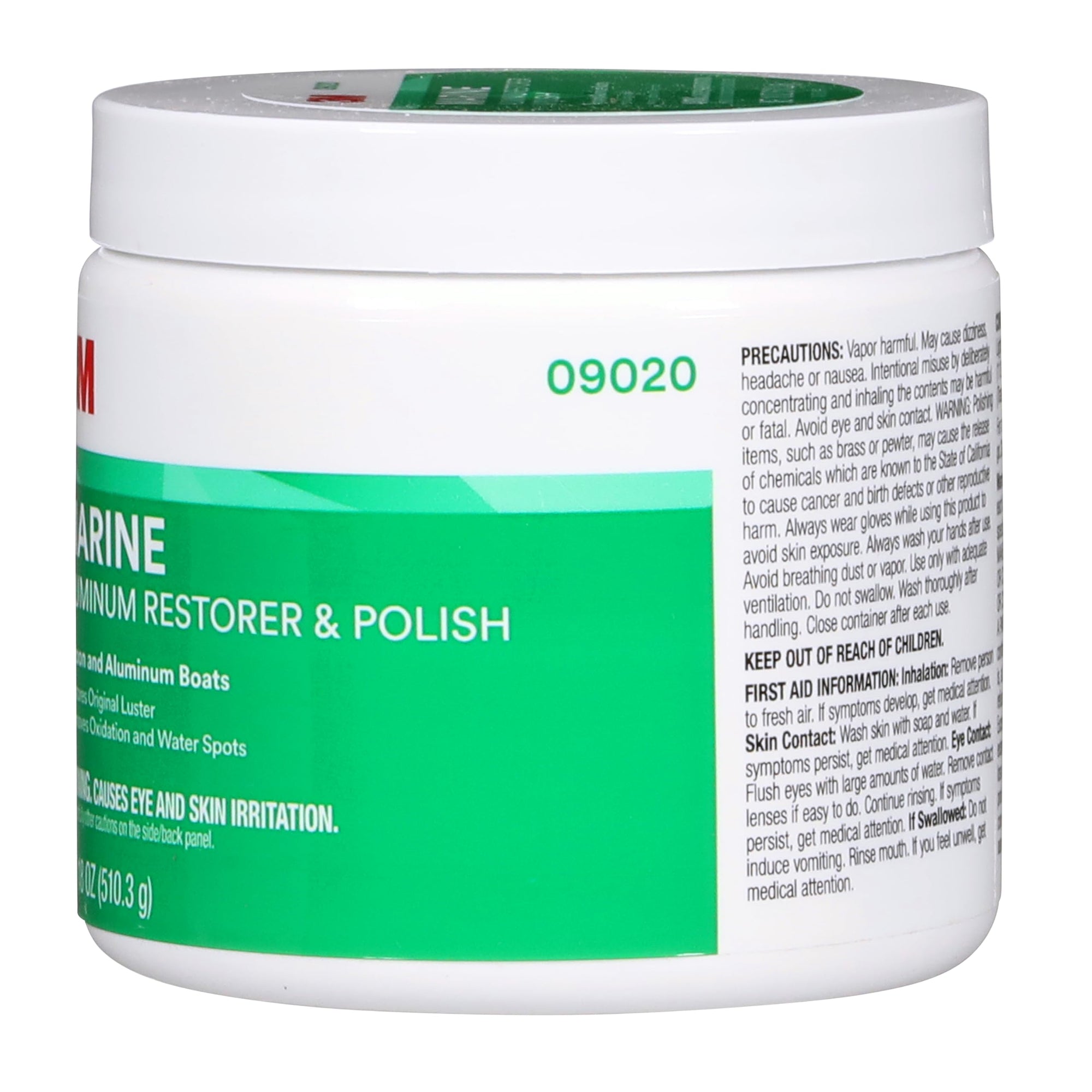 3M Aluminum Marine Restorer and Polish, 09020, 18 oz, for Marine Detailing, Remove Heavy Oxidation and Chalking, 1 Tube