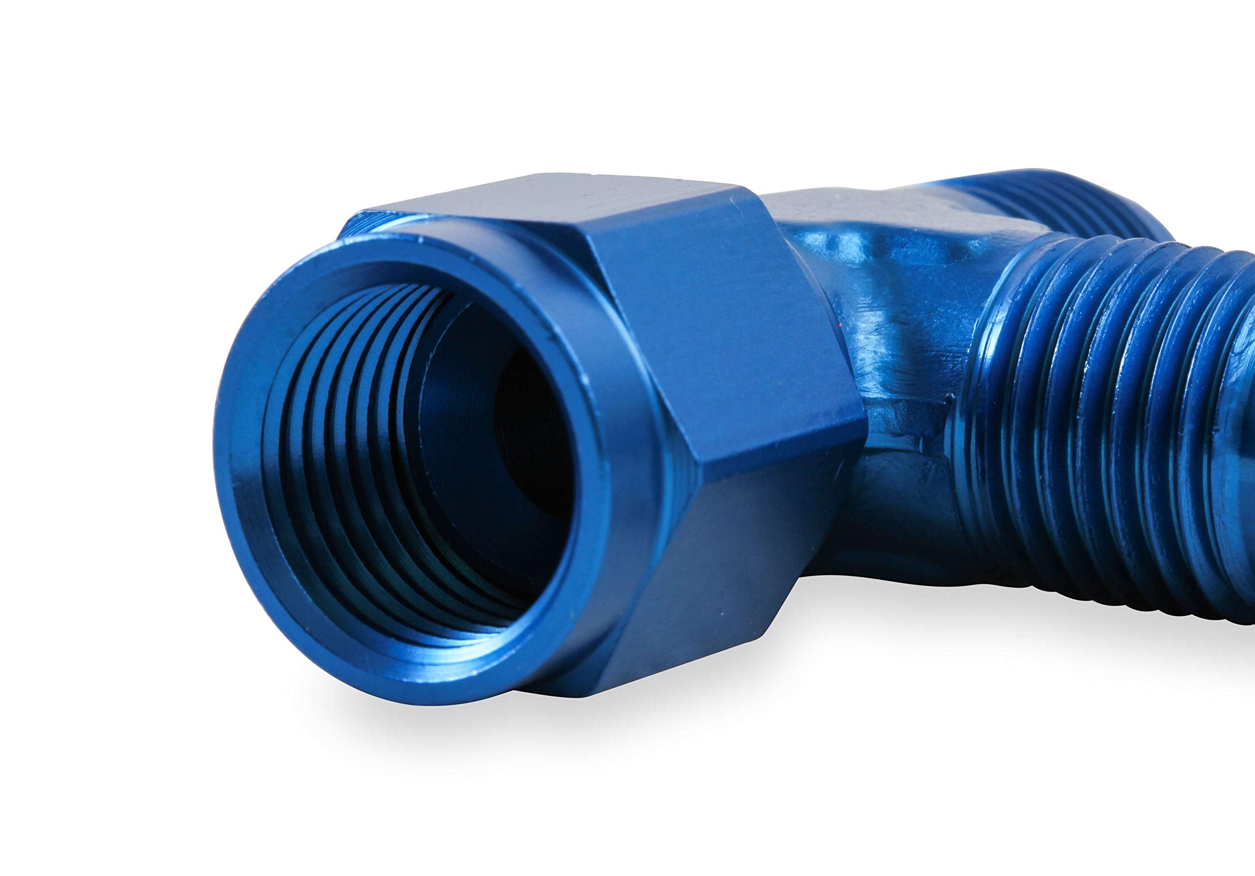 Blue Anodized Aluminum Earl's 926106 -6AN Tee - Female Swivel On Run Adapter
