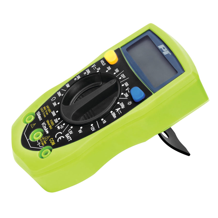 Digital Performance Tool W2969 Compact Multimeters, Electronic Amp Volt Ohm Voltage Meter/Multimeter with Diode and Continuity Tester, Backlight LCD Display (Green)