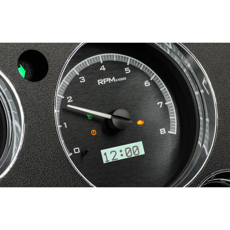 Dakota Digital Analog Dash Gauge & Clock 67 - 72 Chevy Pickup Truck Black Alloy White VHX-67C-PA-K-W