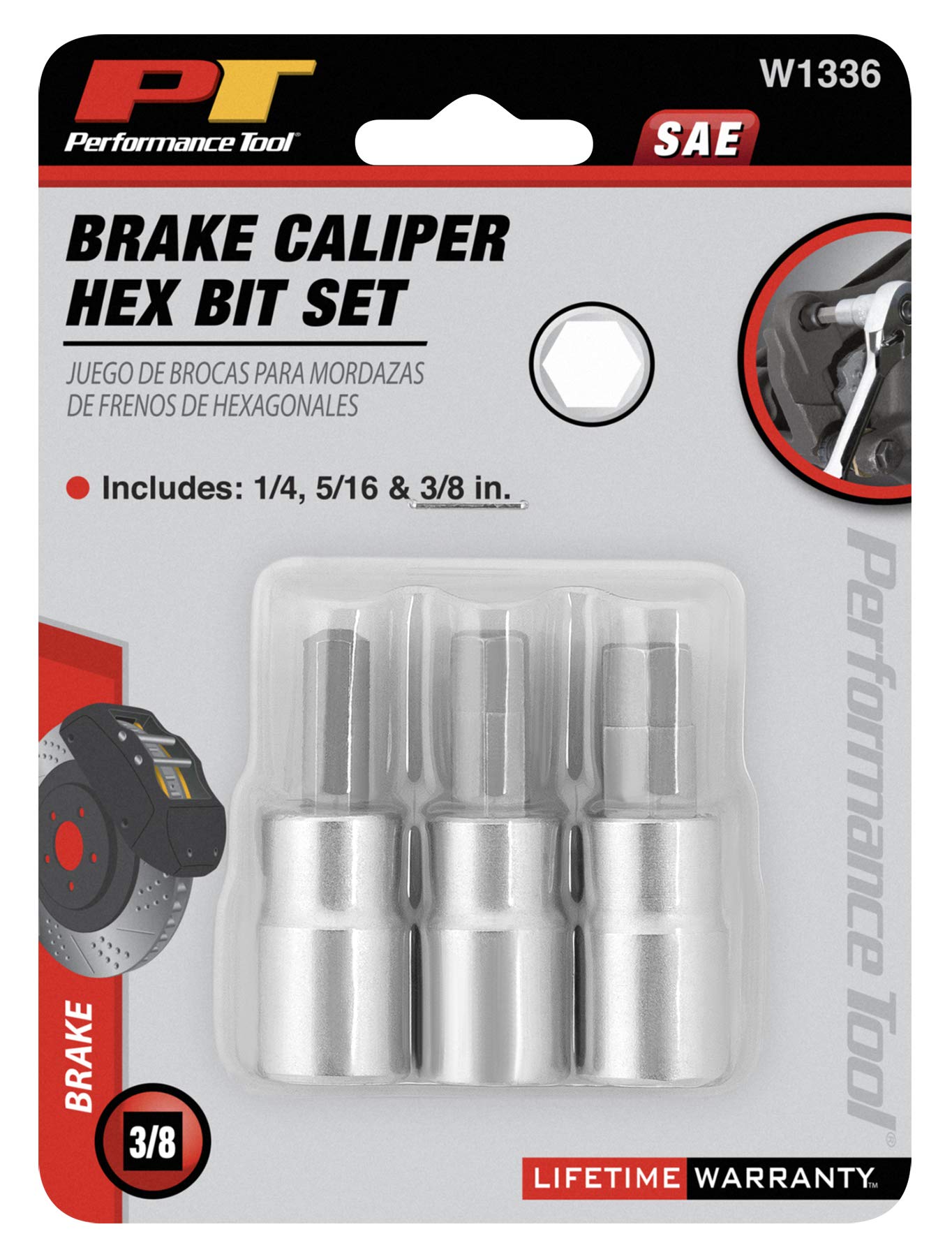 Brake Caliper Hex Bit Set Performance Tool (1/4, 5/16, 3/8)