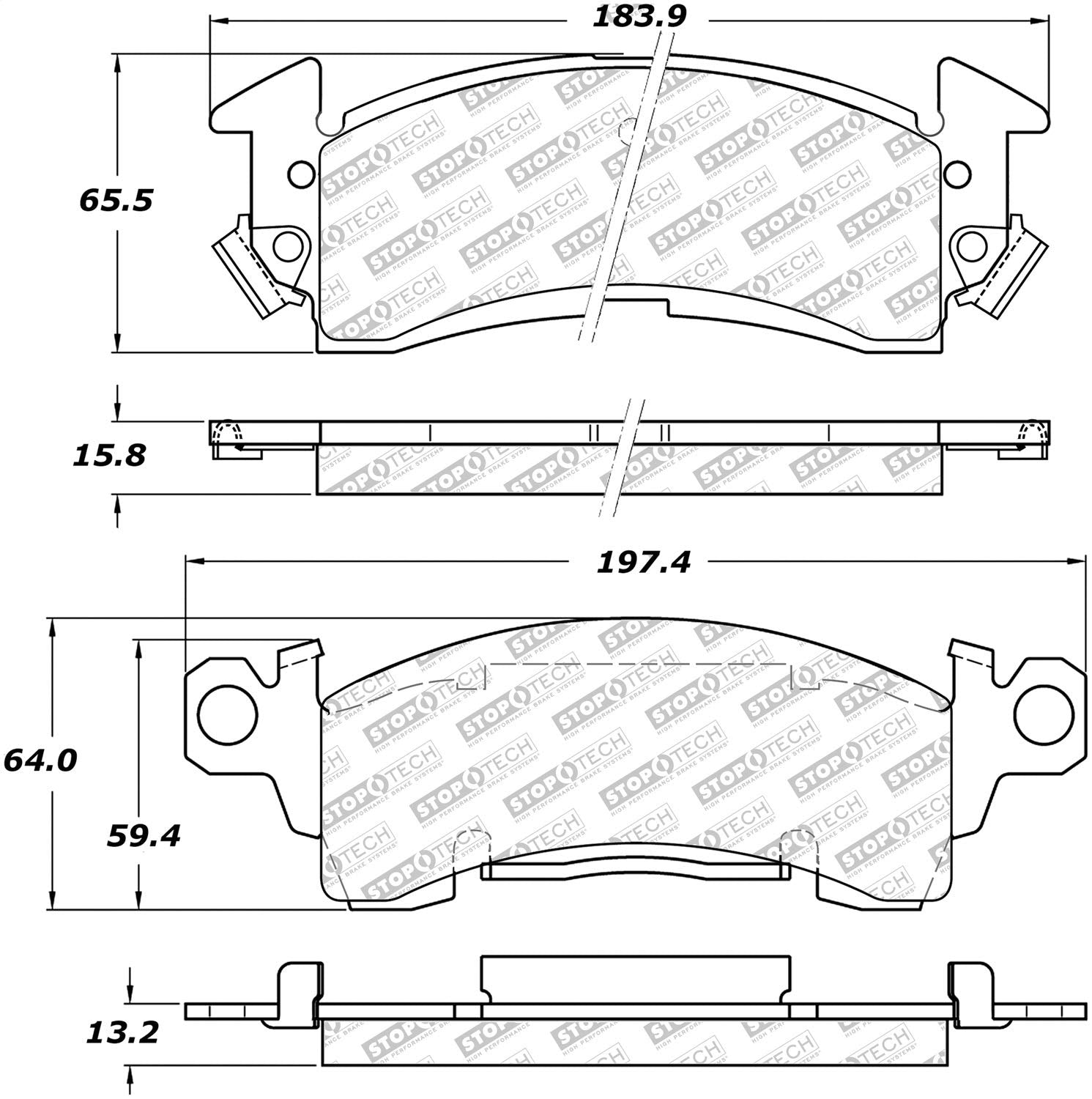 Brake Pads StopTech 305.00520 Street Select with Hardware