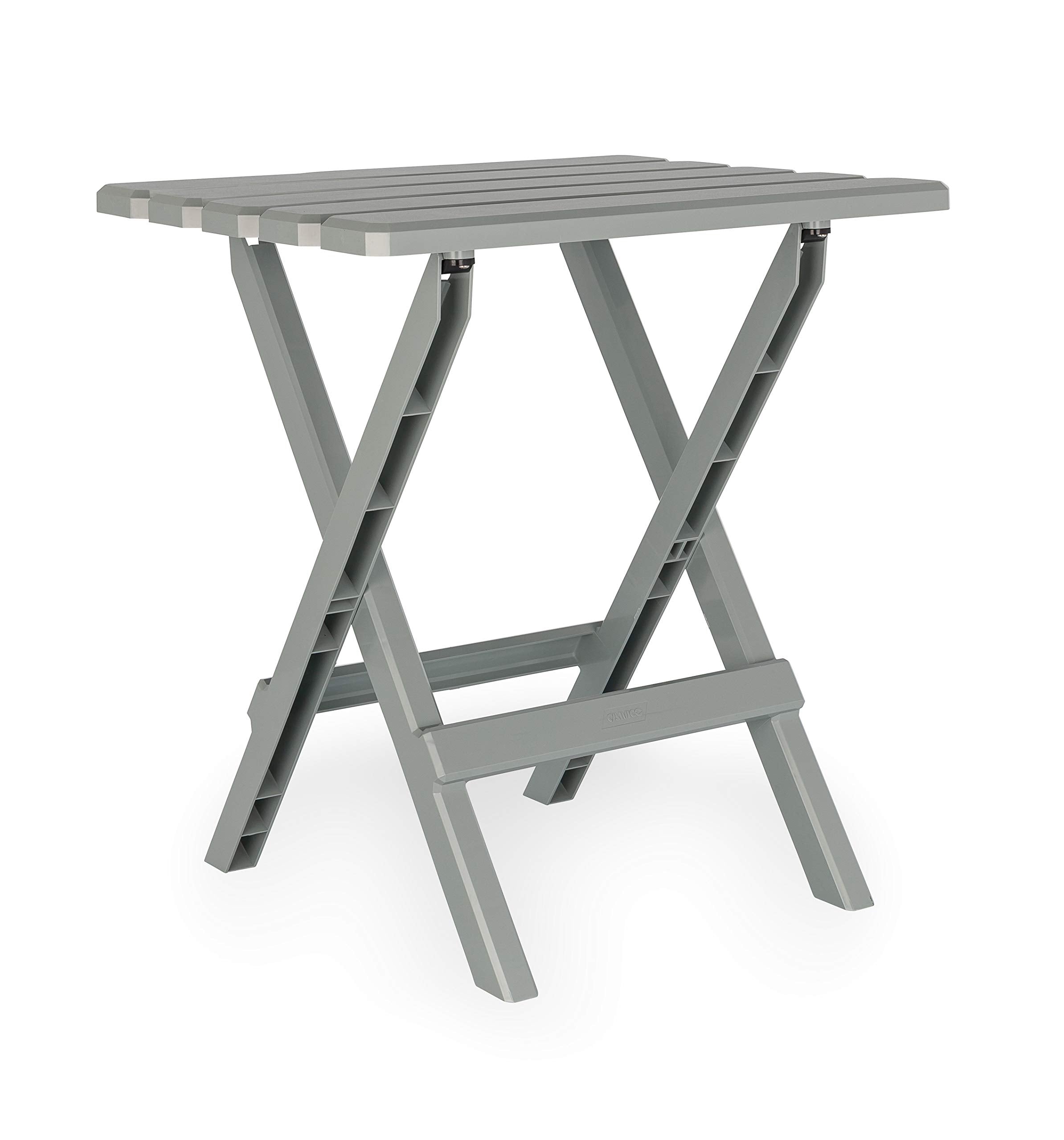Camco 51692 Large Gray Adirondack Portable Outdoor Folding Side Table, Perfect for The Beach, Camping, Picnics, Cookouts and More, Weatherproof and Rust Resistant