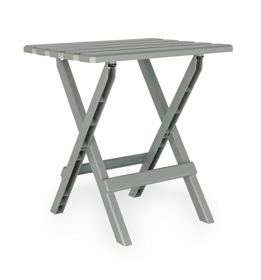 Camco 51692 Large Gray Adirondack Portable Outdoor Folding Side Table, Perfect for The Beach, Camping, Picnics, Cookouts and More, Weatherproof and Rust Resistant