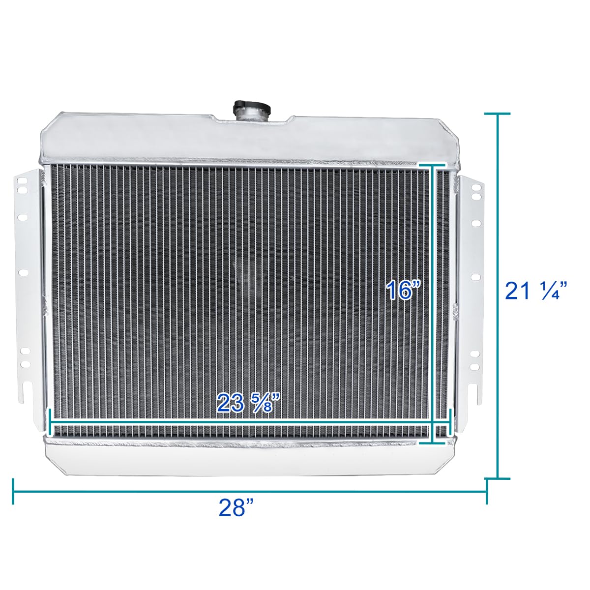 Cooling Spec-D Tuning Aluminum 3 Row Radiator with Fan Shroud Compatible with 1963-1968 Chevrolet Bel Air