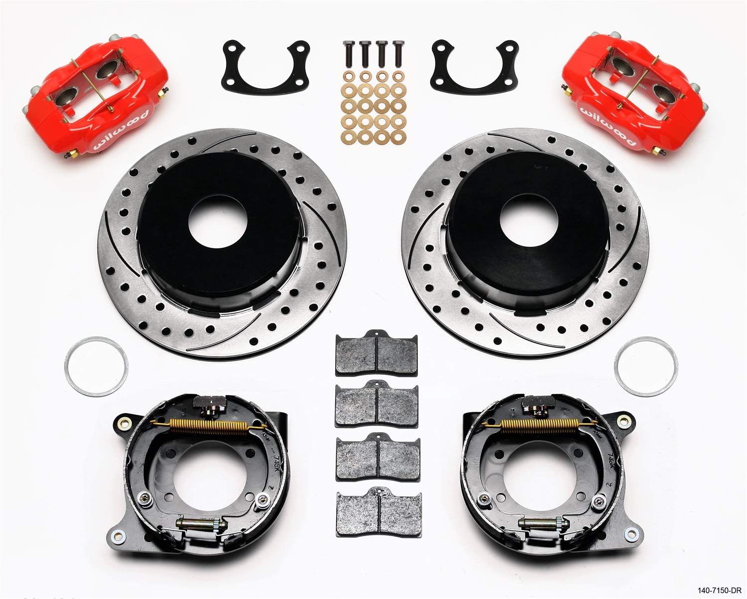 P/S FDLI Park Brake Kit, Drilled, Red
