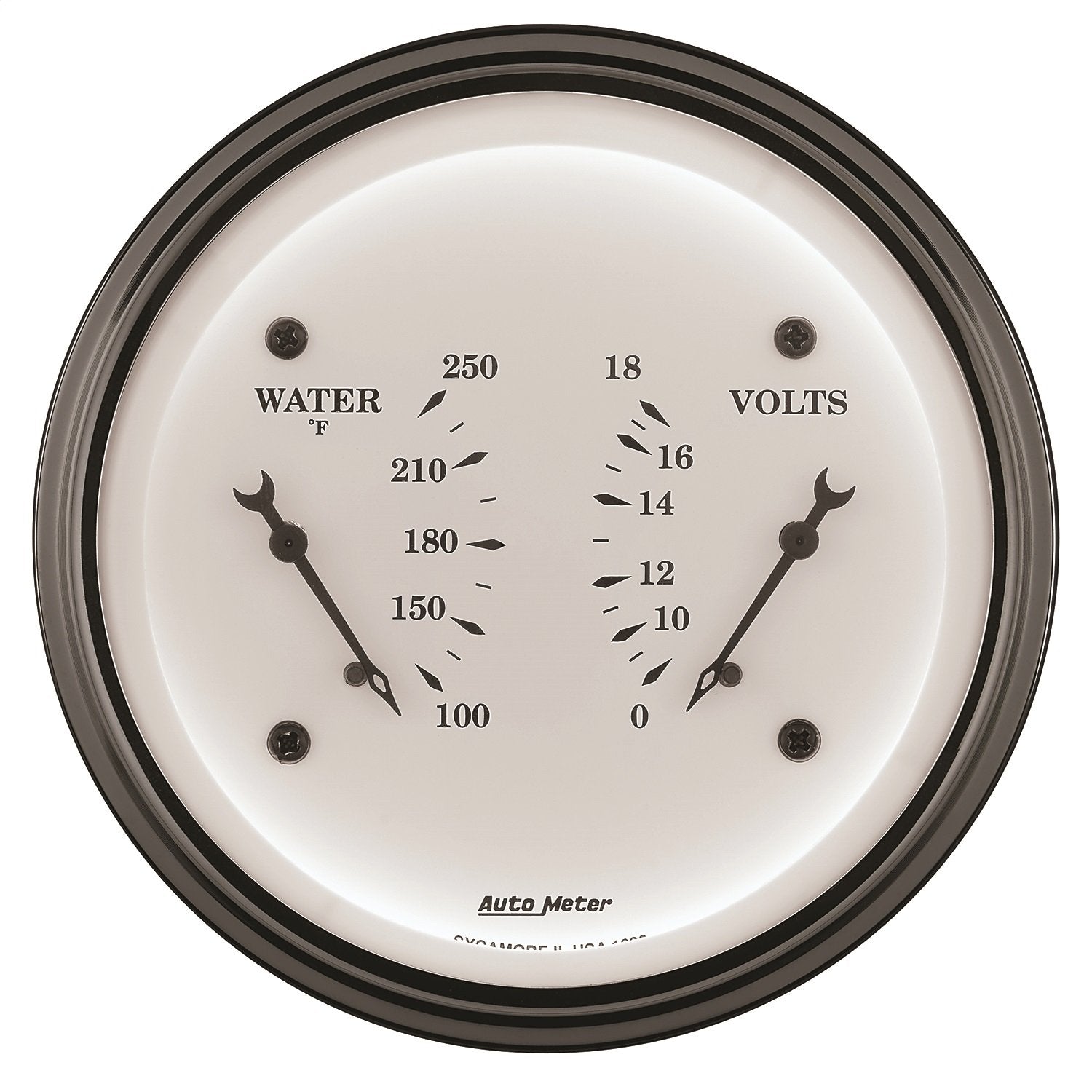 Auto Meter Old TYME 1630 White Water/Volt Dual Gauge
