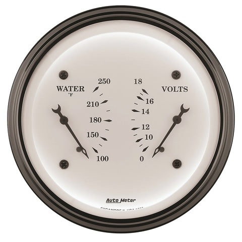 Auto Meter Old TYME 1630 White Water/Volt Dual Gauge