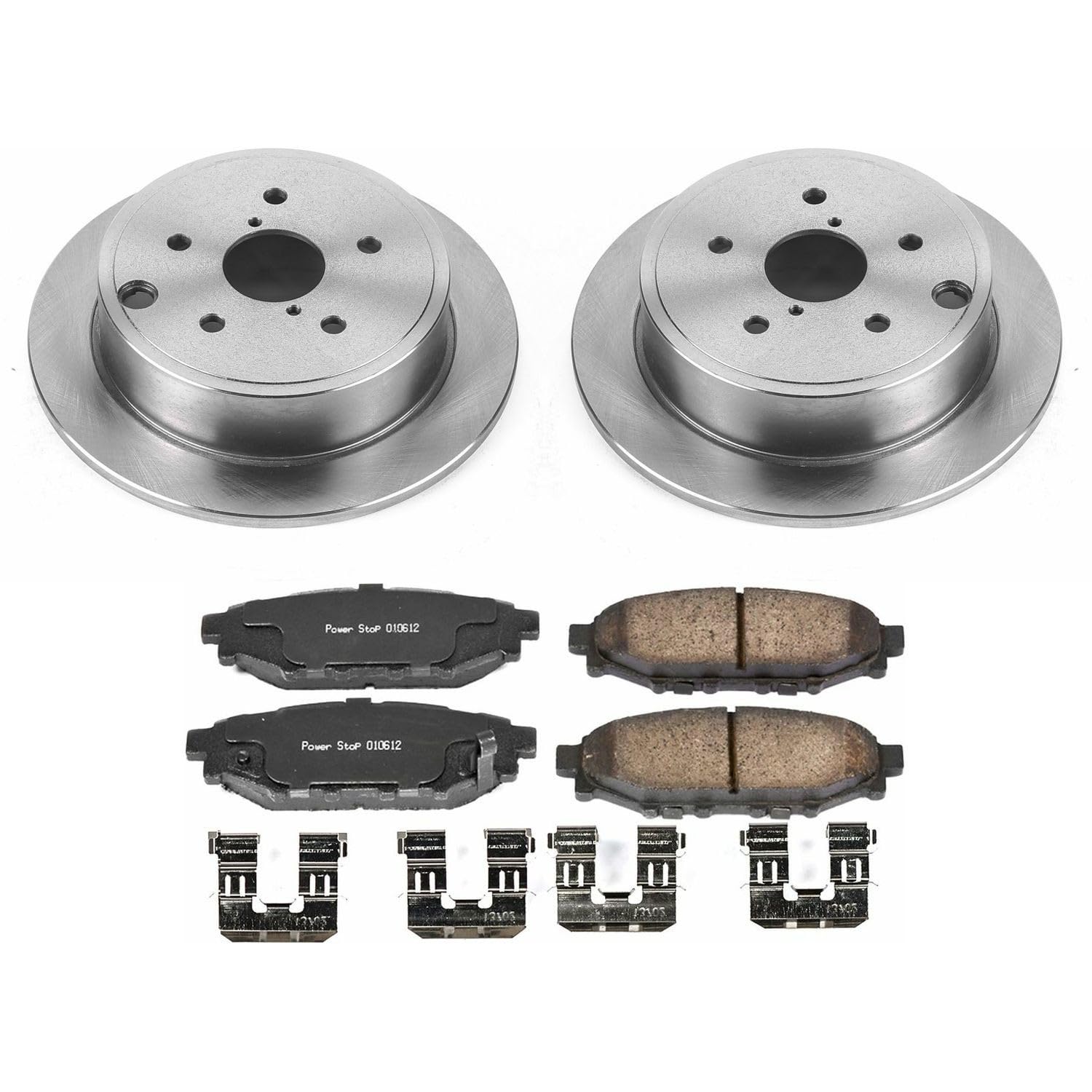 Power Stop KOE6977 Rear Replacement Brake Kit-OE Brake Rotors & Ceramic Brake Pads For Subaru WRX 2015-2021 [Vehicle Specific]