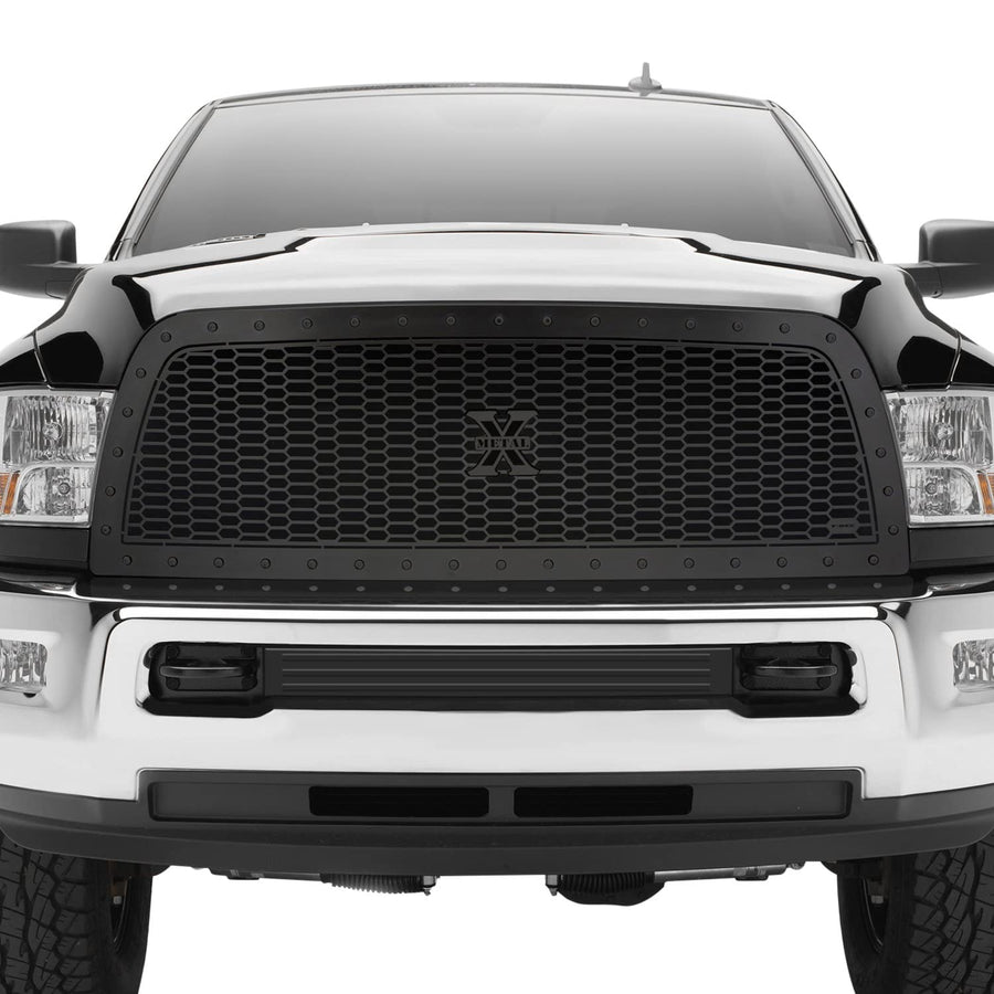 Stealth Laser X Grille, 2013-2018 Ram 2500, 3500, Black, 1 Pc, Replacement, Black Studs - PN #7714521-BR