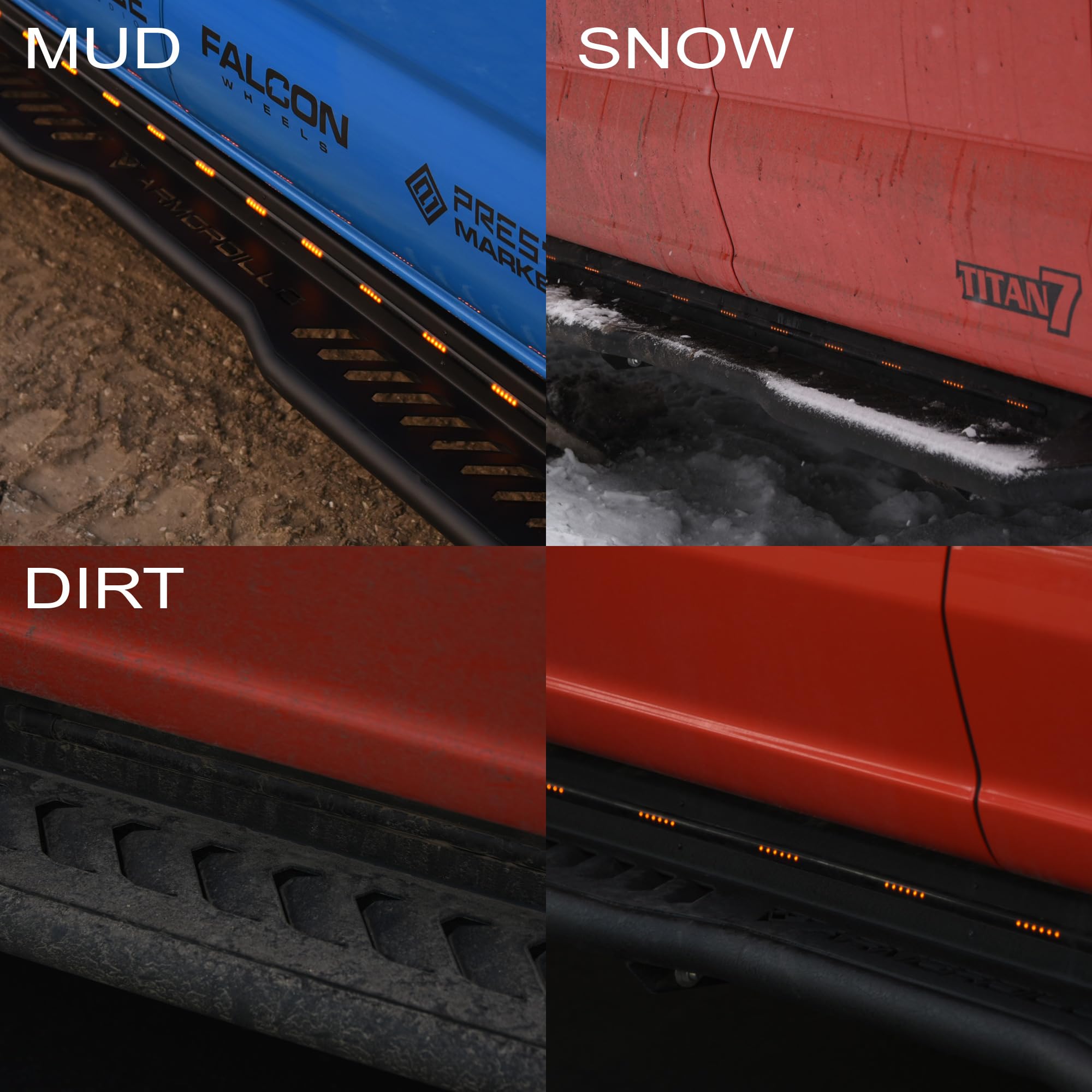 FX Armordillo Sequential LED Running Boards Steps Compatible with 2019-2023 Dodge Ram 1500 Crew Cab|5th Gen Ram|8722350|Matte Black|Lighted Side Step Bars|