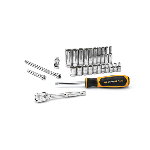 26 Pc. GEARWRENCH 1/4" Drive 12 Pt. Standard Mechanics Tool Set, SAE - 80313