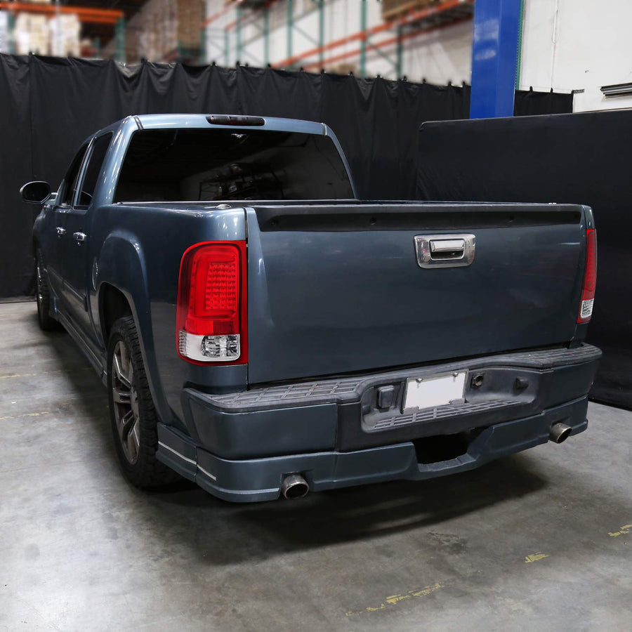 Red LED Tail Lights SPEC-D TUNING w/LED Light Bar Compatible with 2007-2013 GMC Sierra 1500, 2007-2014 GMC Sierra 2500HD/3500HD, Left + Right Pair Assembly