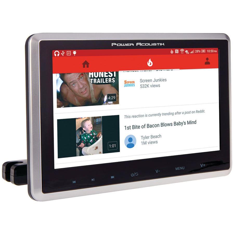 PHD-101 Power Acoustik 10.3" Universal Headrest Monitor with DVD Player, IR & FM Transmitters & Android PhoneLink