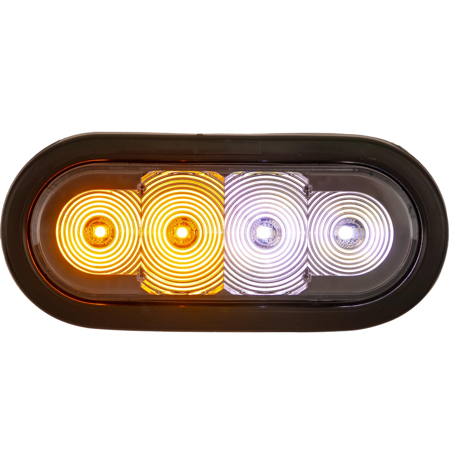 Buyers Products 6 Inch SL62AC - LED Oval Strobe Light for Trucks, Emergency & Trailer Lights – Amber/Clear LEDs with Clear Lens, SAE J595 Class 1, IP67 Waterproof, 12–24V, 5-Year Warranty