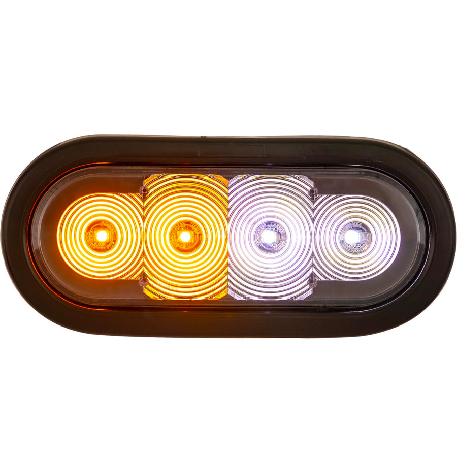 Buyers Products 6 Inch SL62AC - LED Oval Strobe Light for Trucks, Emergency & Trailer Lights – Amber/Clear LEDs with Clear Lens, SAE J595 Class 1, IP67 Waterproof, 12–24V, 5-Year Warranty