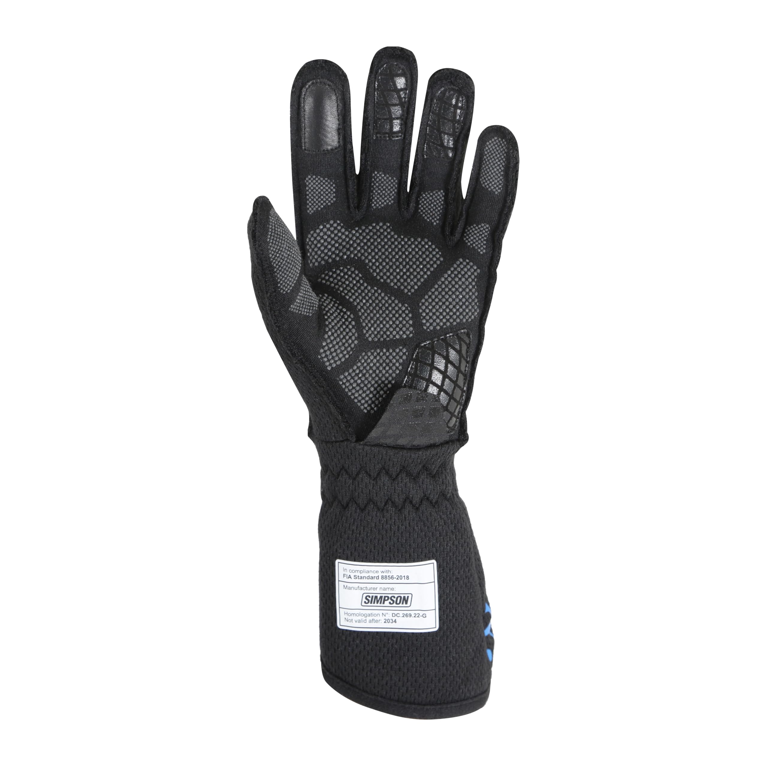 MGMB Simpson Racing Magnata Gloves Black/Blue Medium - Pair