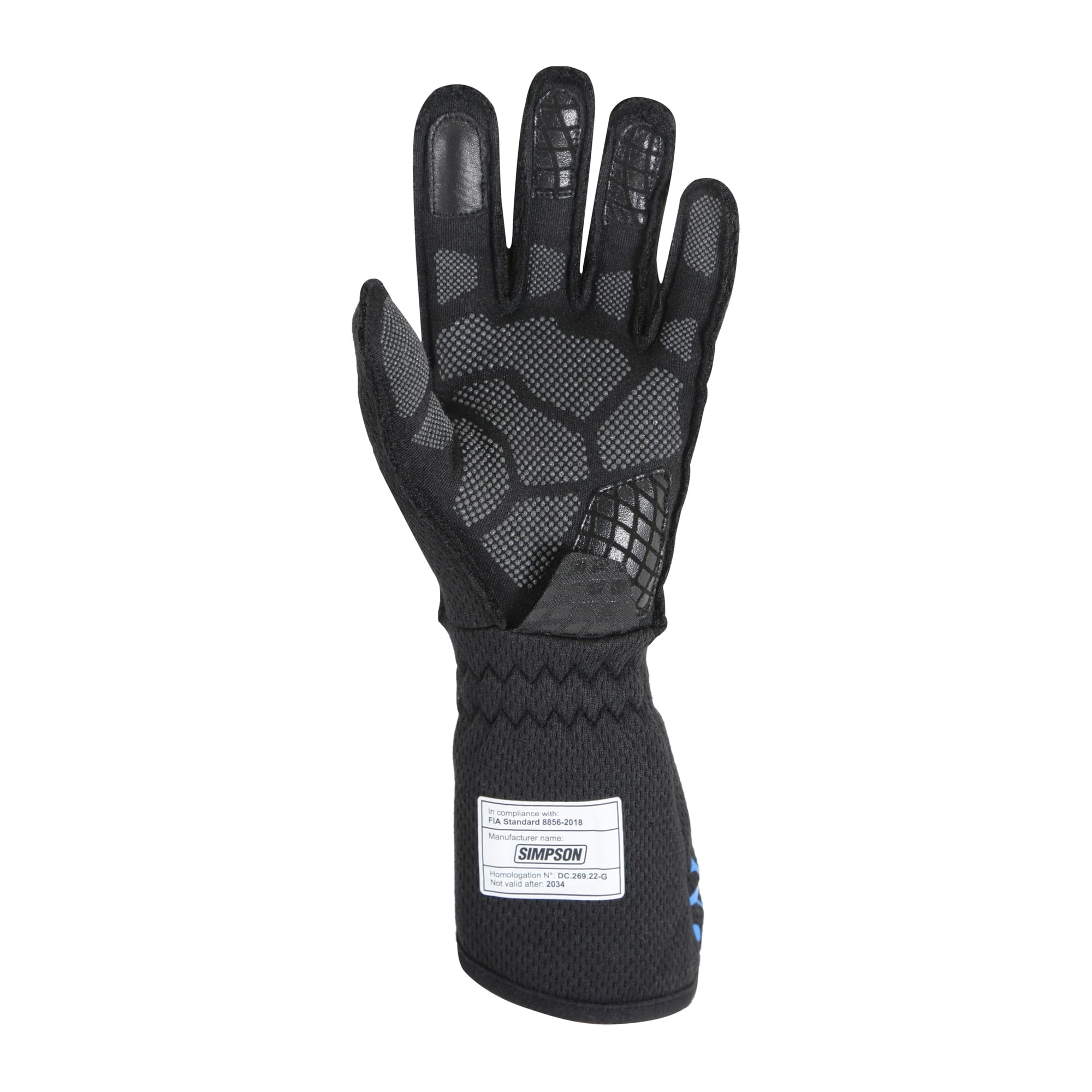 MGMB Simpson Racing Magnata Gloves Black/Blue Medium - Pair