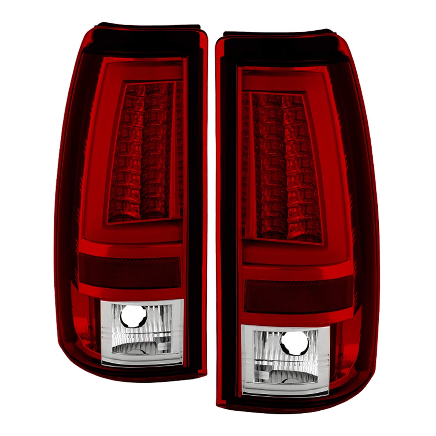 Chevy Silverado 1500/2500 03-06 and 2007 Silverado Classic Spyder 5081926 Version 2 LED Tail Lights - Red Clear (Does Not Fit Stepside)